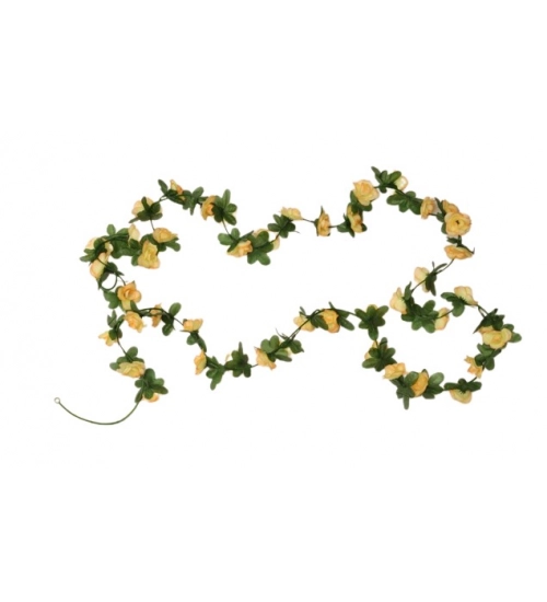 Artificial Flower Creeper Hanging Rose Garland For Home Decoration (Color: Cream, Material: Silk Polyester)