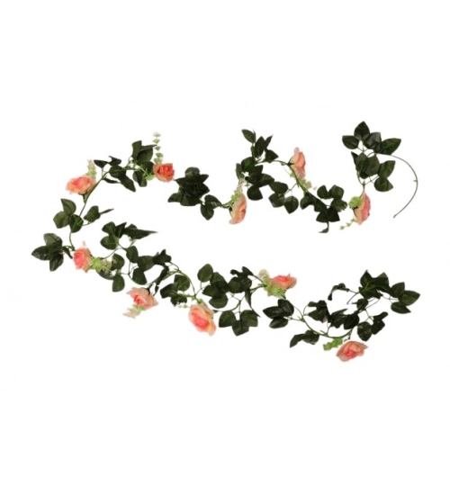 Artificial Light Pink White Filler Rose Vines Flowers Plants Artificial Flower Creeper Hanging Rose For Home Decoration (Color: LightPink, Material: Silk Polyester)