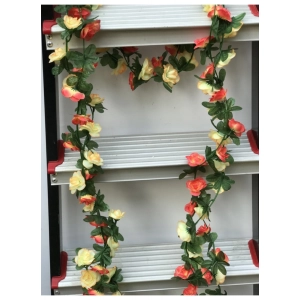 Generic Artificial Rose Vine Flowers Plants Artificial Flower Creeper Hanging Rose For Home Decoration (Color: Multi, Material: Silk Polyester)
