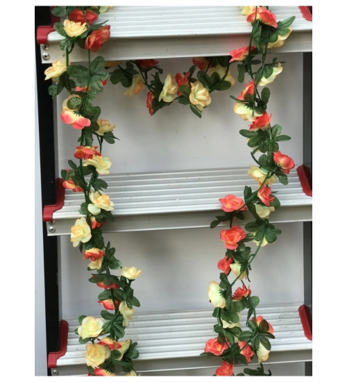 Artificial Rose Vine Flowers Plants Artificial Flower Creeper Hanging Rose For Home Decoration (Color: Multi, Material: Silk Polyester)