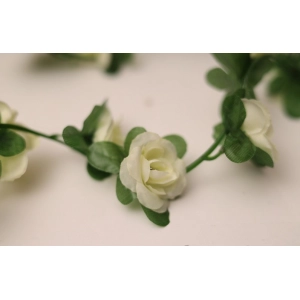 Generic Artificial White Rose Vine Flowers Plants Artificial Flower Creeper Hanging Rose For Home Decoration (Color: White, Material: Silk Polyester)