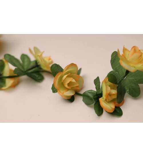 Artificial Flower Creeper Hanging Rose Garland For Home Decoration (Color: Cream, Material: Silk Polyester)