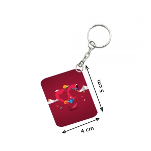 Generic Pack Of 3_ True Love One Side Printed Rectangle Designer Keychain (Red)