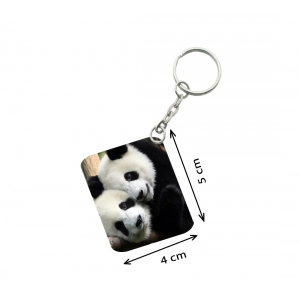 Generic Pack Of 3_ Panta One Side Printed Rectangle Designer Keychain (White)