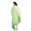 Women's Cotton Silk Strips Printed Dupatta (Parrot Green, Length:2-2.4 mtr)