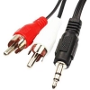3.5mm Stereo Audio Male to 2RCA Male EP to 2RCA 3 Yards Connects Mobile and Home Theatre (Black) 3.5mm Stereo Audio Male to 2RCA Male EP to 2RCA 3 Yards Connects Mobile and Home Theatre (Black)