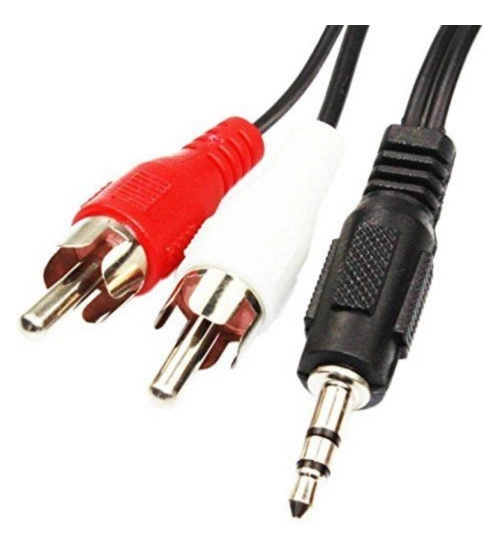 3.5mm Stereo Audio Male to 2RCA Male EP to 2RCA 3 Yards Connects Mobile and Home Theatre (Black)