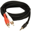 3.5mm Stereo Audio Male to 2RCA Male EP to 2RCA 3 Yards Connects Mobile and Home Theatre (Black) 3.5mm Stereo Audio Male to 2RCA Male EP to 2RCA 3 Yards Connects Mobile and Home Theatre (Black)