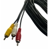 Dropship 3RCA Male to 3RCA Male Audio Video Cable 3 Yards Compatible for TV, LCD, LED, DTH, DVD, VCR (Black)
