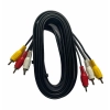 Dropship 3RCA Male to 3RCA Male Audio Video Cable 3 Yards Compatible for TV, LCD, LED, DTH, DVD, VCR (Black)
