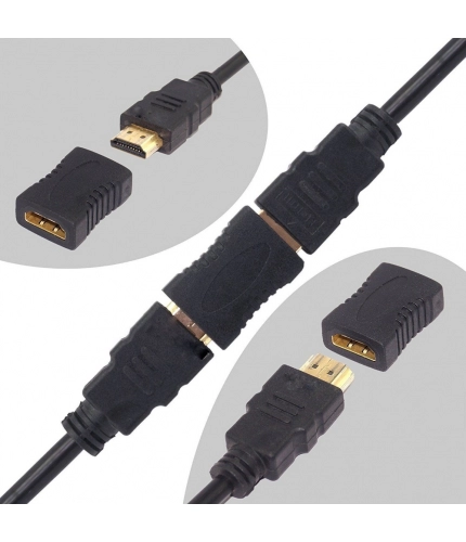 HDMI Adapter Female to Female Extender Jointer Black (Black)