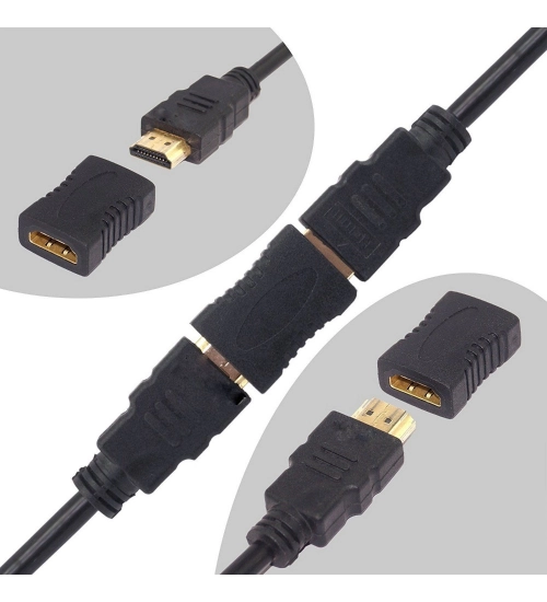HDMI Adapter Female to Female Extender Jointer Black (Black) HDMI Adapter Female to Female Extender Jointer Black (Black)