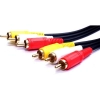 Dropship 3RCA Male to 3RCA Male Audio Video Cable 3 Yards Compatible for TV, LCD, LED, DTH, DVD, VCR (Black)