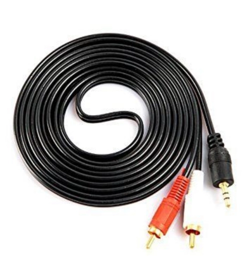 3.5mm Stereo Audio Male to 2RCA Male EP to 2RCA 1.5 Yards Connects Mobile and Home Theatre (Black)