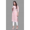 Dropship Women's Cotton Straight Kurti (Pink)