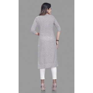 Generic Women's Cotton Straight Kurti (Grey)