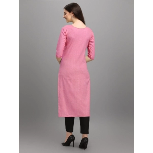 Generic Women's Cotton Straight Kurti (Pink)