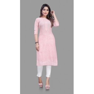 Generic Women's Cotton Straight Kurti (Pink)