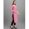 Dropship Women's Cotton Straight Kurti (Pink)