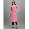 Dropship Women's Cotton Straight Kurti (Pink)