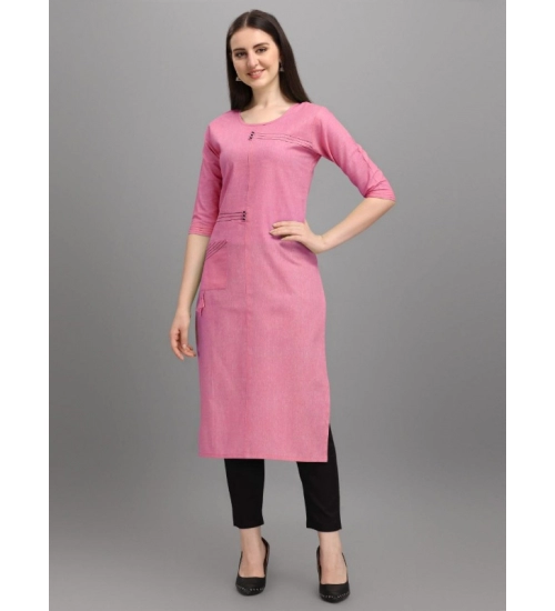Women's Cotton Straight Kurti (Pink)