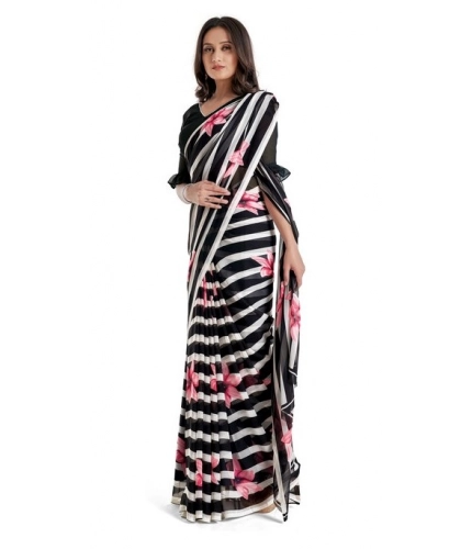 Women's Georgette Saree With Blouse (Pink, 5-6mtrs) Women's Georgette Saree With Blouse (Pink, 5-6mtrs)