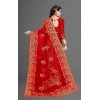 Women's Net Saree With Blouse (Red, 5-6Mtrs) Women's Net Saree With Blouse (Red, 5-6Mtrs)