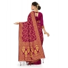Women's Banarasi Silk Saree With Blouse (Wine, 5-6Mtrs) Women's Banarasi Silk Saree With Blouse (Wine, 5-6Mtrs)