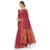 Women's Banarasi Silk Saree With Blouse (Wine, 5-6Mtrs) Women's Banarasi Silk Saree With Blouse (Wine, 5-6Mtrs)