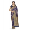 Women's Banarasi Silk Saree With Blouse (Navy Blue, 5-6Mtrs) Women's Banarasi Silk Saree With Blouse (Navy Blue, 5-6Mtrs)
