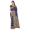 Women's Banarasi Silk Saree With Blouse (Navy Blue, 5-6Mtrs) Women's Banarasi Silk Saree With Blouse (Navy Blue, 5-6Mtrs)