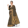 Women's Banarasi Silk Saree With Blouse (Black, 5-6Mtrs) Women's Banarasi Silk Saree With Blouse (Black, 5-6Mtrs)