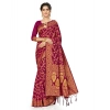Women's Banarasi Silk Saree With Blouse (Wine, 5-6Mtrs) Women's Banarasi Silk Saree With Blouse (Wine, 5-6Mtrs)