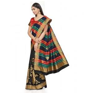 Generic Women's Banarasi Silk Saree With Blouse (Black, 5-6Mtrs)