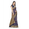 Women's Banarasi Silk Saree With Blouse (Navy Blue, 5-6Mtrs) Women's Banarasi Silk Saree With Blouse (Navy Blue, 5-6Mtrs)