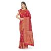 Women's Banarasi Silk Saree With Blouse (Peach, 5-6Mtrs) Women's Banarasi Silk Saree With Blouse (Peach, 5-6Mtrs)