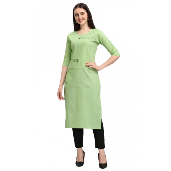 Dropship Women's Cotton Straight Kurti (Pista)