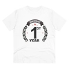 Men's PC Cotton 1st Anniversary Printed T Shirt (Color: White, Thread Count: 180GSM) Men's PC Cotton 1st Anniversary Printed T Shirt (Color: White, Thread Count: 180GSM)