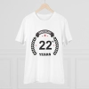 Men's PC Cotton 22nd Anniversary Printed T Shirt (Color: White, Thread Count: 180GSM) Men's PC Cotton 22nd Anniversary Printed T Shirt (Color: White, Thread Count: 180GSM)