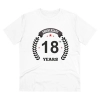 Men's PC Cotton 18th Anniversary Printed T Shirt (Color: White, Thread Count: 180GSM) Men's PC Cotton 18th Anniversary Printed T Shirt (Color: White, Thread Count: 180GSM)