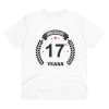 Men's PC Cotton 17th Anniversary Printed T Shirt (Color: White, Thread Count: 180GSM)