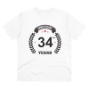 Men's PC Cotton 34th Anniversary Printed T Shirt (Color: White, Thread Count: 180GSM) Men's PC Cotton 34th Anniversary Printed T Shirt (Color: White, Thread Count: 180GSM)