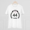 Men's PC Cotton 44th Anniversary Printed T Shirt (Color: White, Thread Count: 180GSM) Men's PC Cotton 44th Anniversary Printed T Shirt (Color: White, Thread Count: 180GSM)