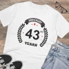 Men's PC Cotton 43rd Anniversary Printed T Shirt (Color: White, Thread Count: 180GSM)