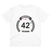 Men's PC Cotton 42nd Anniversary Printed T Shirt (Color: White, Thread Count: 180GSM) Men's PC Cotton 42nd Anniversary Printed T Shirt (Color: White, Thread Count: 180GSM)