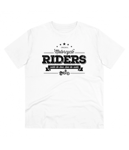 Men's PC Cotton Bike Ride Design Printed T Shirt (Color: White, Thread Count: 180GSM)