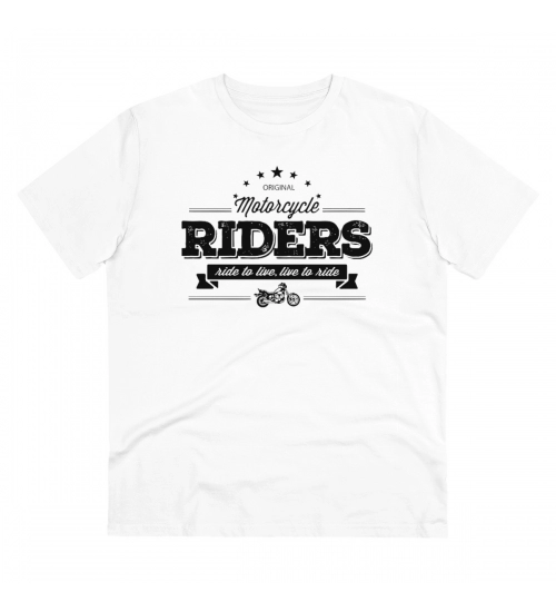 Men's PC Cotton Bike Ride Design Printed T Shirt (Color: White, Thread Count: 180GSM)