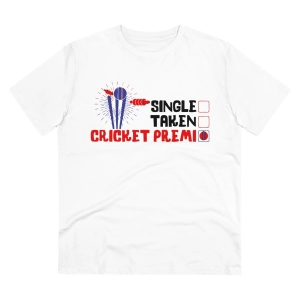 Generic Men's PC Cotton Cricket Design Printed T Shirt (Color: White, Thread Count: 180GSM)