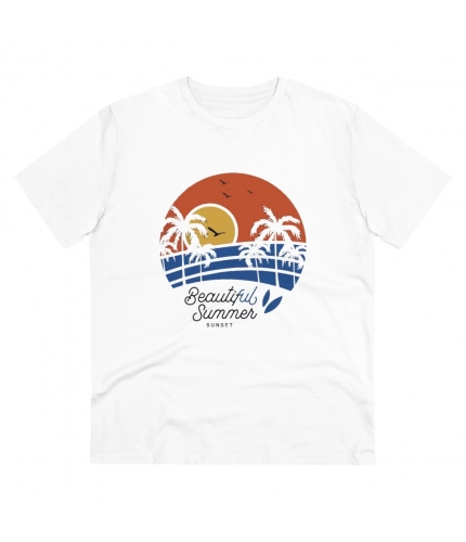 Men's PC Cotton Beautiful Summer Printed T Shirt (Color: White, Thread Count: 180GSM)