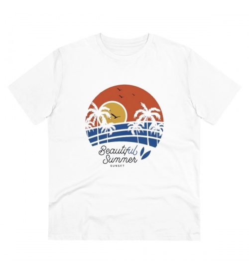 Men's PC Cotton Beautiful Summer Printed T Shirt (Color: White, Thread Count: 180GSM)